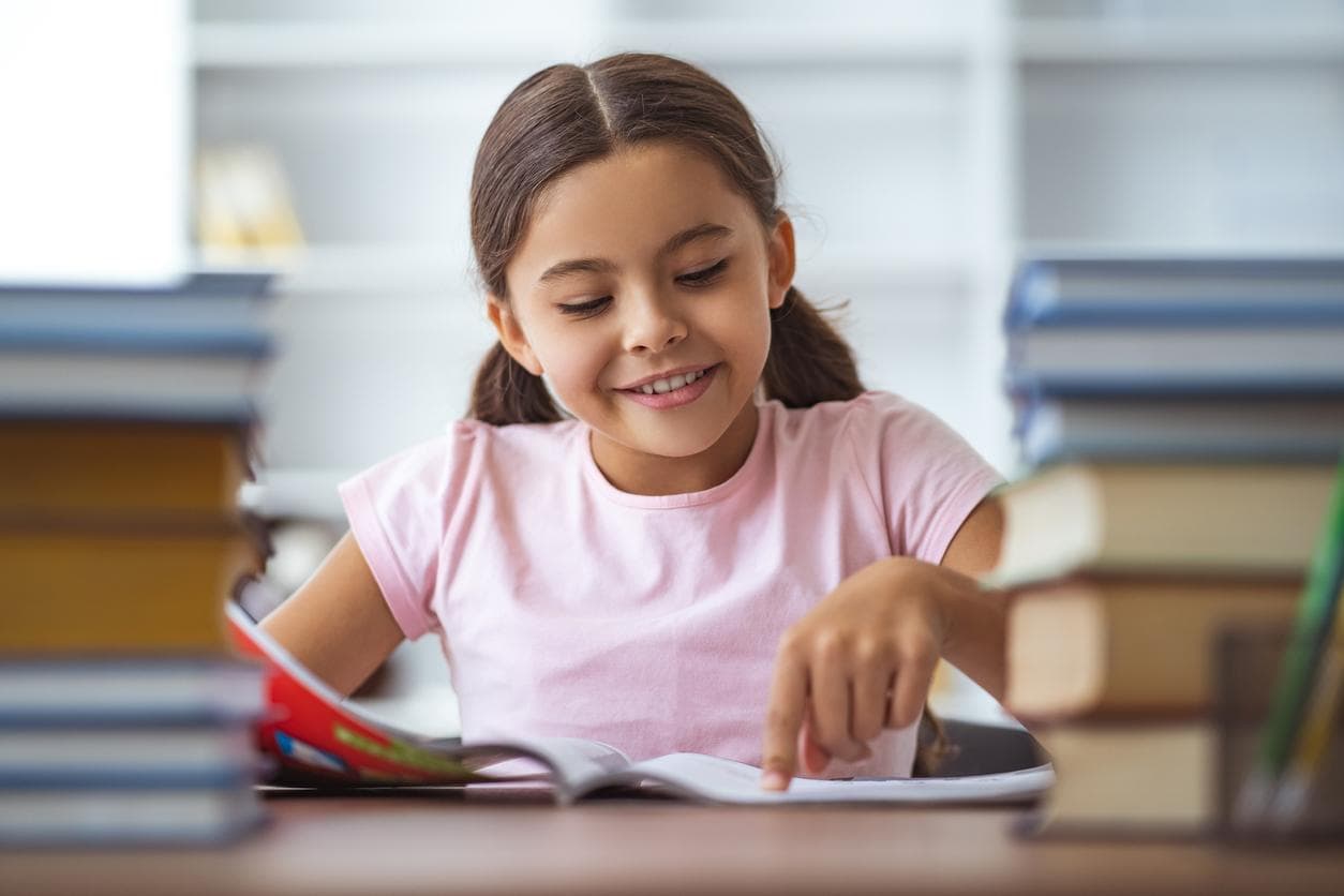 Girl with books